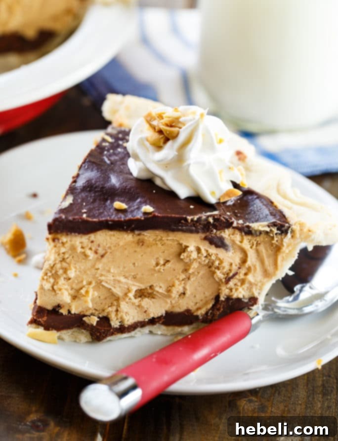 Ultimate Chocolate Peanut Butter Indulgence 3 Close-up of Chocolate Peanut Butter Pie layers