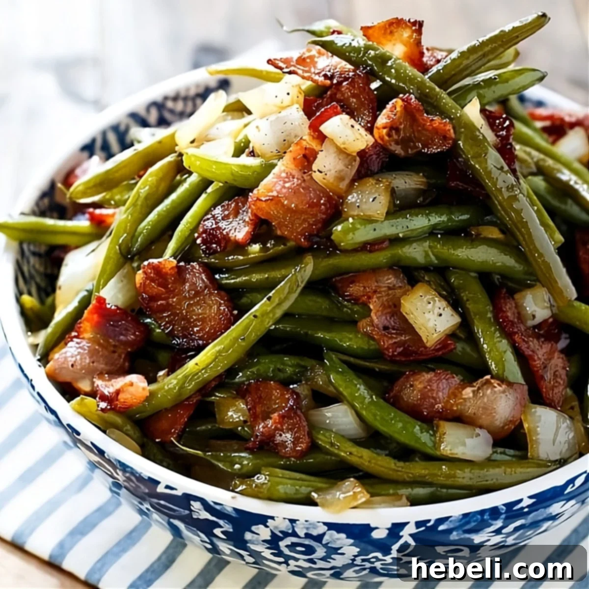 Sweet and Sour Green Beans in a serving bowl, ready to be enjoyed.