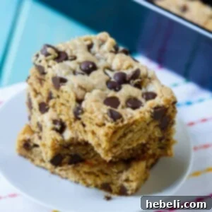 Peanut Butter Bars with Chocolate Chips