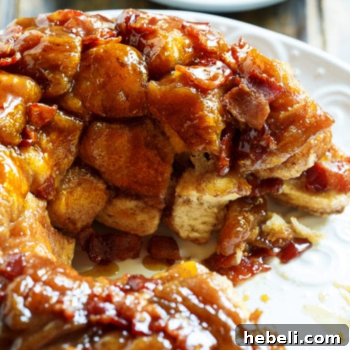 Full view of the delicious Bacon Maple Monkey Bread.