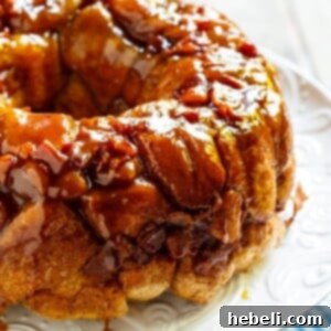Bacon Maple Monkey Bread in a Bundt pan before serving.