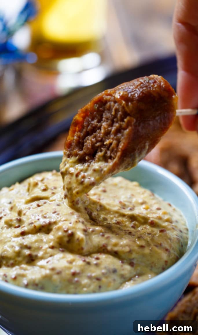 Grilled Johnsonville Sausage with Horseradish Mustard Sauce