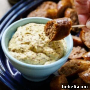 Grilled Johnsonville Sausage with Horseradish Mustard Sauce