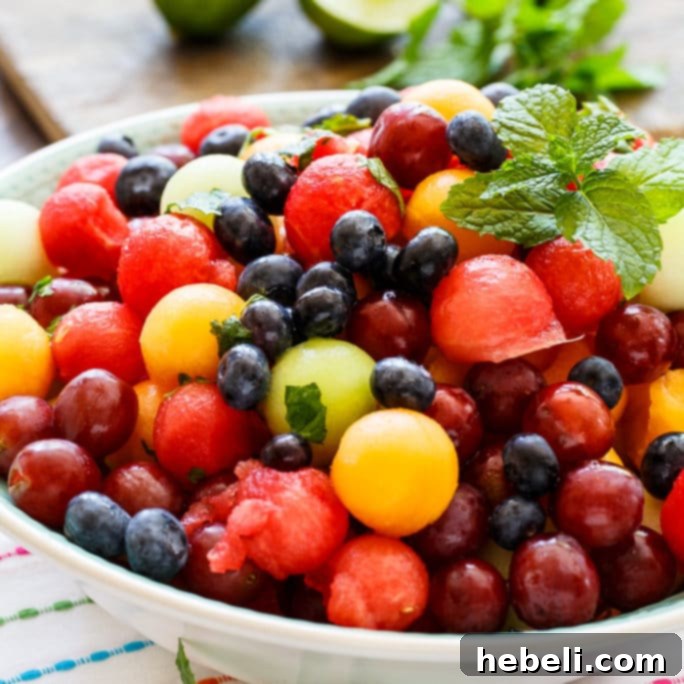 Vibrant Mojito Fruit Salad, a refreshing summer treat