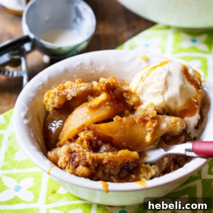 Warm & Cozy Slow Cooker Apple Cobbler 2 Delicious Slow Cooker Apple Cobbler, warm and inviting