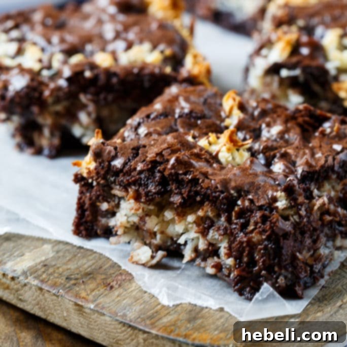 Easy Macaroon Brownies - Delicious chocolate and coconut dessert