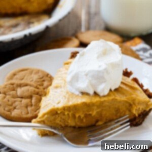 Golden Pumpkin & Mallow Bliss 6 A perfectly portioned slice of Marshmallow Pumpkin Pie, elegantly topped with a generous swirl of whipped cream, sitting on a pristine white plate.