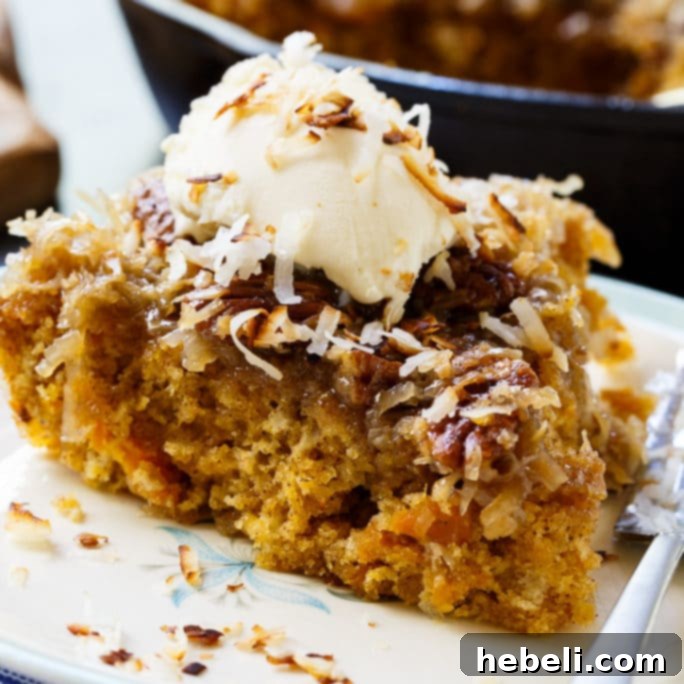 Skillet Sweet Potato Cake with Coconut Icing