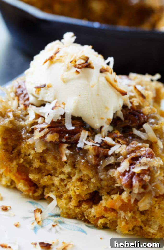 Skillet Sweet Potato Cake with Coconut Icing