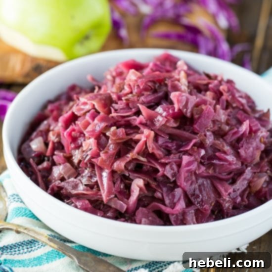 Ruby Red Braised Cabbage 2 Braised Red Cabbage, a vibrant side dish for fall meals.