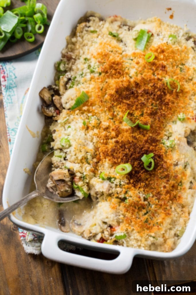 Oyster Casserole topped with Parmesan and Panko crumbs