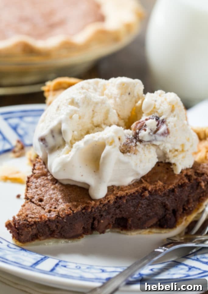 A whole Brownie Pie, freshly baked and ready to be served.
