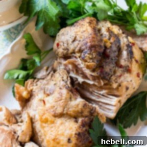 Slow Cooker Pork Loin with gravy, a complete meal shot