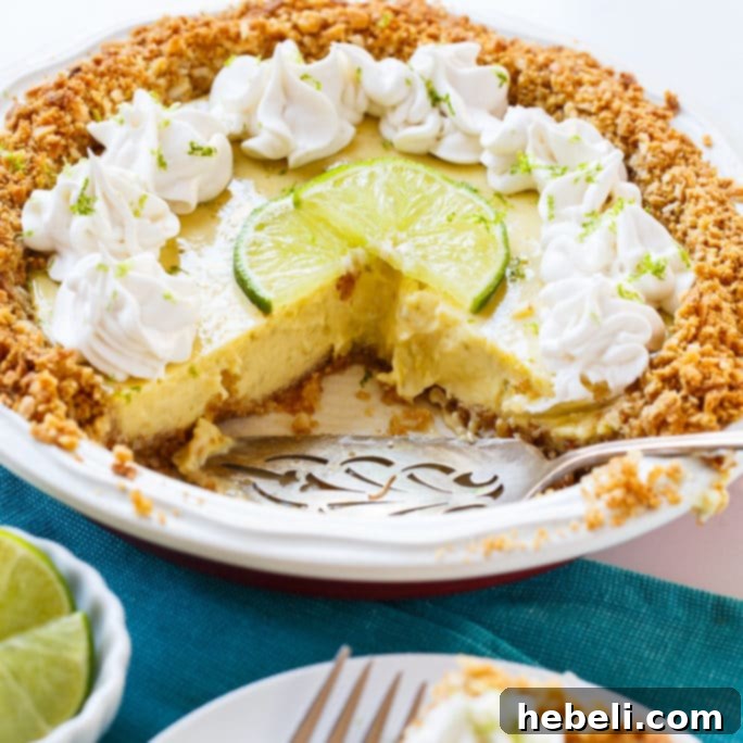 Lush Lime Pie with a Golden Coconut Macadamia Nut Crust