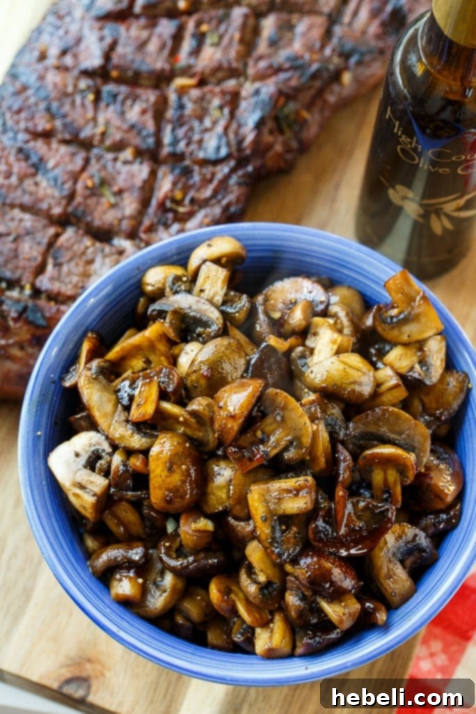 Balsamic Glazed Mushrooms 3 Close-up of Sautéed Balsamic Mushrooms