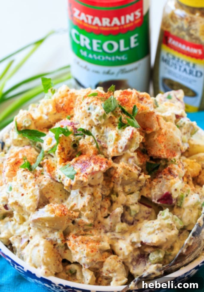 Creole Potato Salad ready for serving