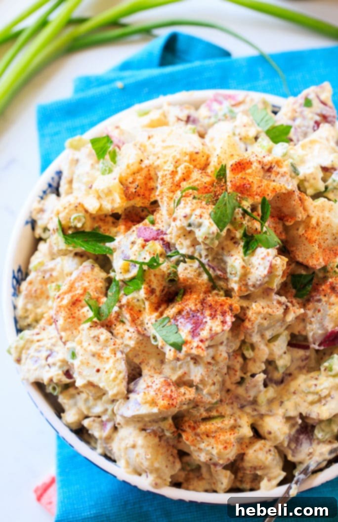 Platter of homemade Creole Potato Salad