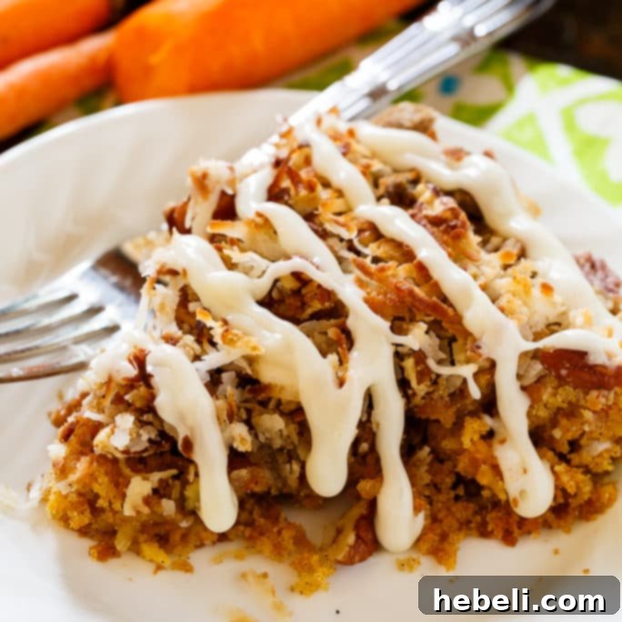Delicious Carrot Coffee Cake with Cream Cheese Glaze, perfect for breakfast or brunch
