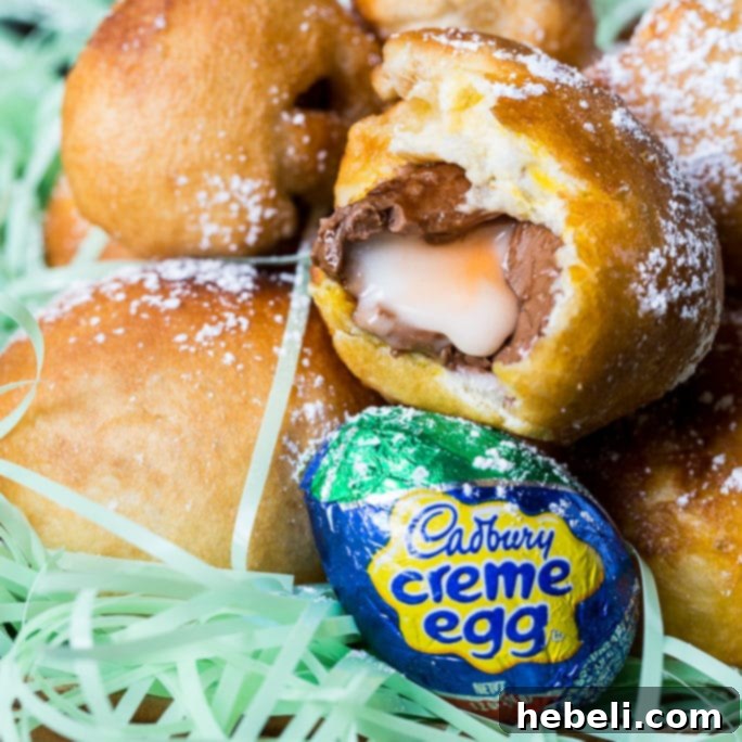 Crispy Cadbury Creme Egg Indulgence 2 Deep Fried Cadbury Creme Eggs - Golden fried coating with gooey center