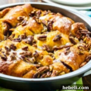 Golden Crescent Coffee Swirl 7 Crescent Roll Coffee Cake in a 9-inch cake pan.