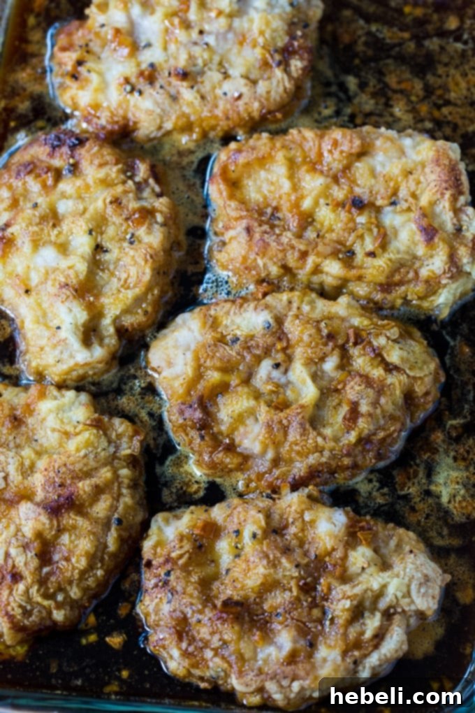 Golden Crispy Honey Garlic Pork Chops 3 Close-up of Crunchy Honey Garlic Pork Chops with a glistening honey-garlic glaze