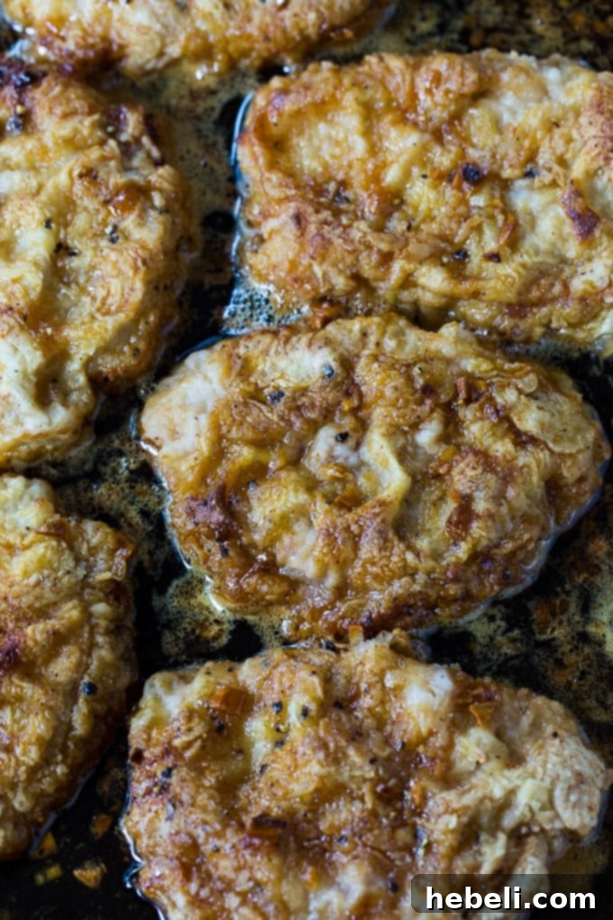 Golden Crispy Honey Garlic Pork Chops 4 Serving of Crunchy Honey Garlic Pork Chops over rice with steamed broccoli