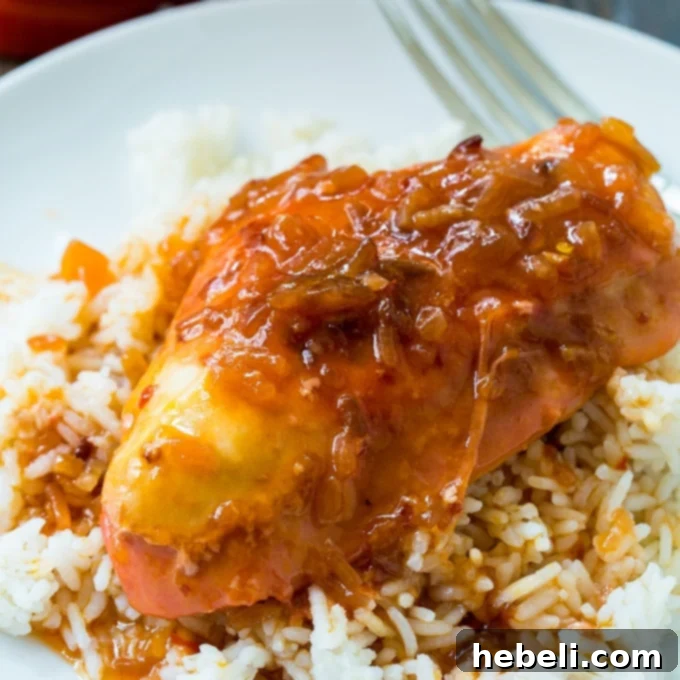 Crockpot Catalina Chicken, a sweet and tangy slow cooker meal.