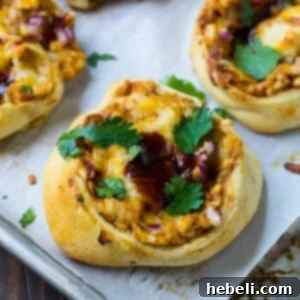 BBQ Chicken Crescent Pinwheels ready to serve.