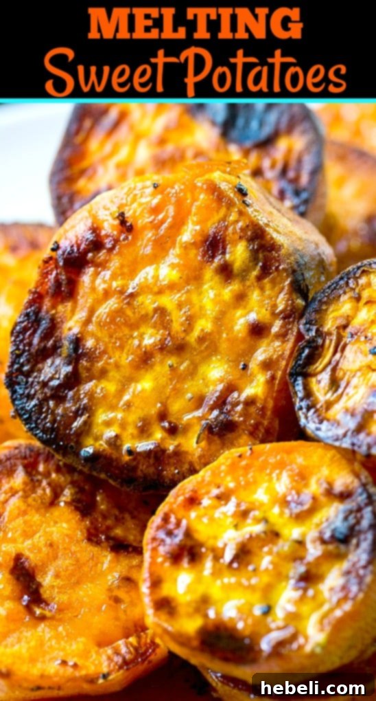 Melt-in-Your-Mouth Sweet Potatoes 7 Melting Sweet Potatoes served as a delightful side dish, garnished with fresh herbs.