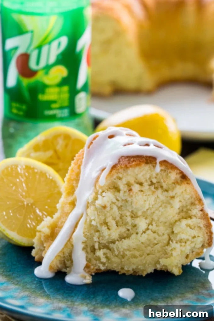 Sparkling Citrus Cake 10 A stunning 7UP Bundt Cake, perfectly formed with a beautiful golden crust, ready for serving.