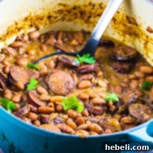 Pintos in a blue Dutch oven.