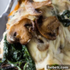 Creamed Spinach and Mushroom Smothered Chicken. This baked chicken dish is made with boneless chicken breasts.