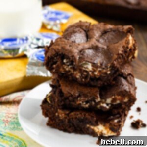 Finished Peppermint Brownies, a delicious chocolate-mint treat.