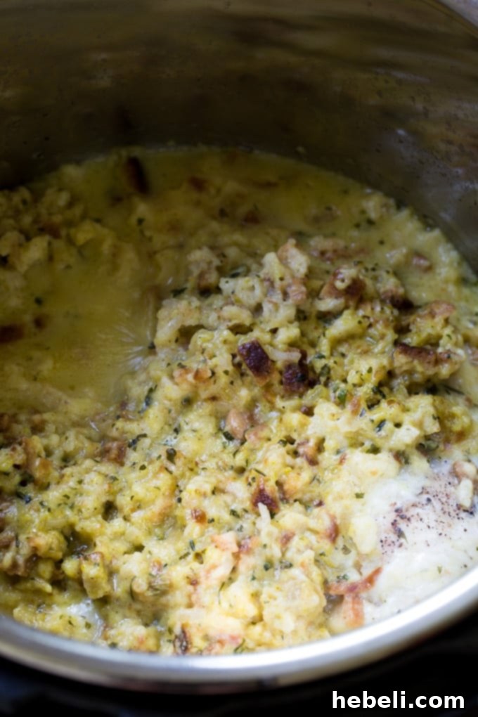 Swiss Bliss Instant Pot Chicken 3 Instant Pot Swiss Chicken cooked to perfection, showing the golden stuffing and melted cheese over tender chicken.