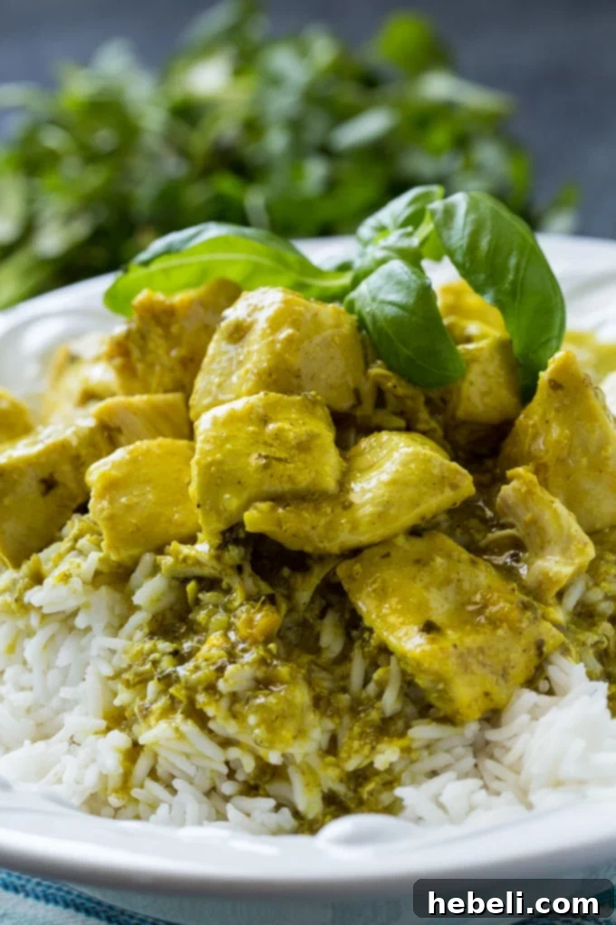Creamy Slow Cooker Basil Coconut Chicken 4 Crock Pot Basil Coconut Curry - Ready to enjoy