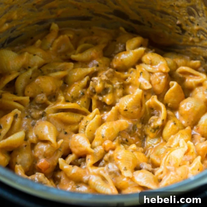 Hearty Creamy Instant Pot Beef and Shells 2 Instant Pot Creamy Shells and Beef