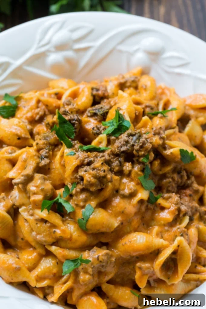 Hearty Creamy Instant Pot Beef and Shells 4 Instant Pot Creamy Shells and Beef