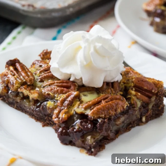 Chocolate Pecan Slab Pie with chocolate crust, perfect for Thanksgiving