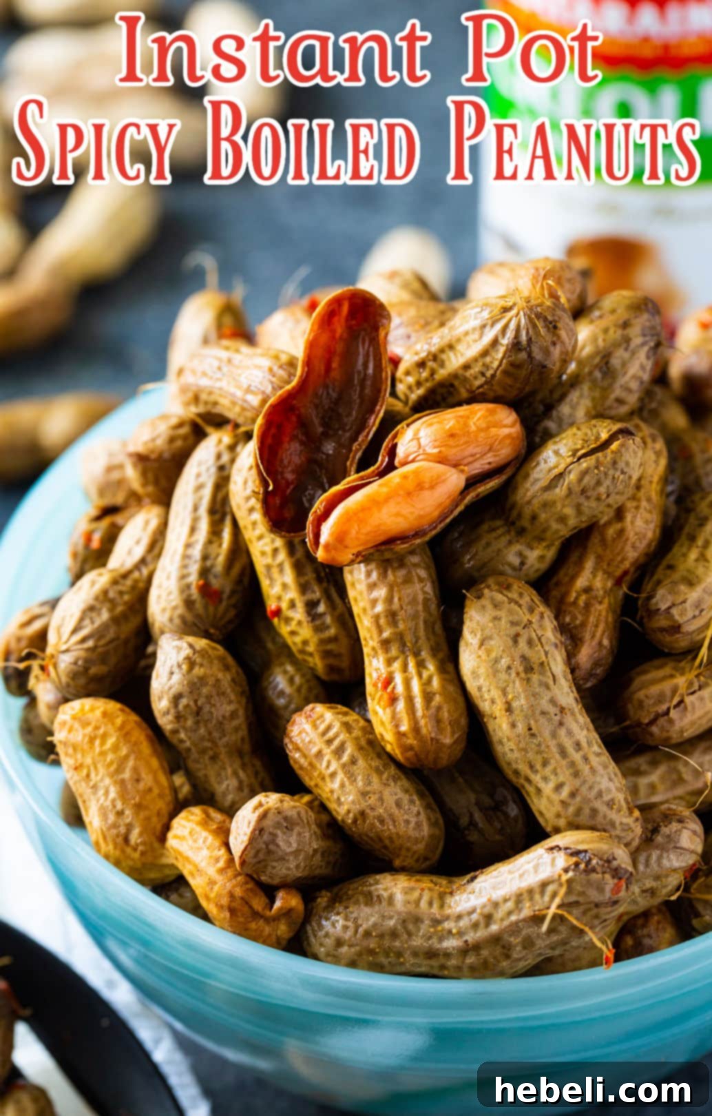 Instant Pot Spicy Boiled Peanuts served in a rustic bowl.