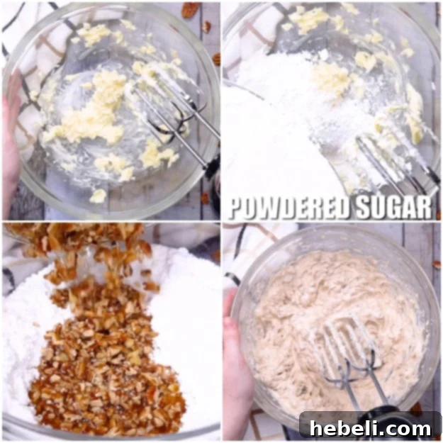 Mixing the filling for Bourbon Balls.