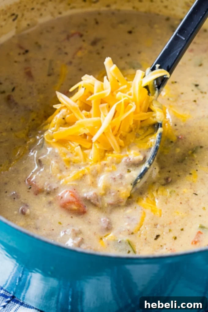 Jalapeno Bacon Cheeseburger Soup