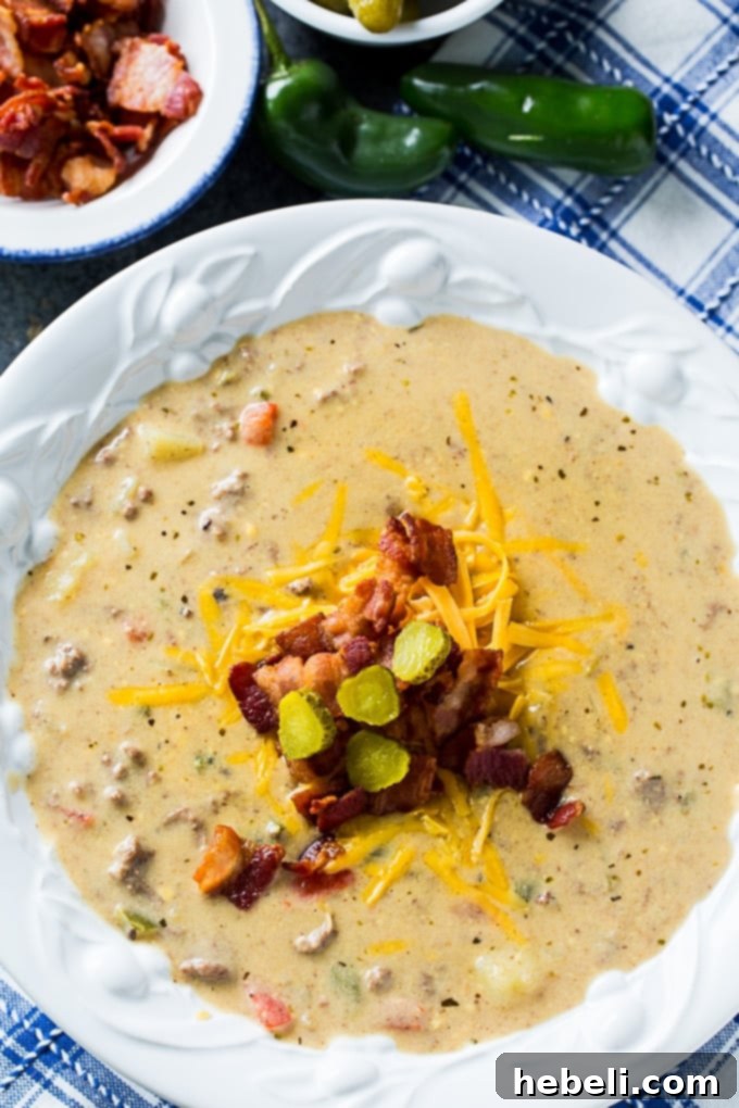 Jalapeno Bacon Cheeseburger Soup
