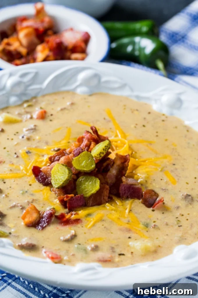 Jalapeno Bacon Cheeseburger Soup