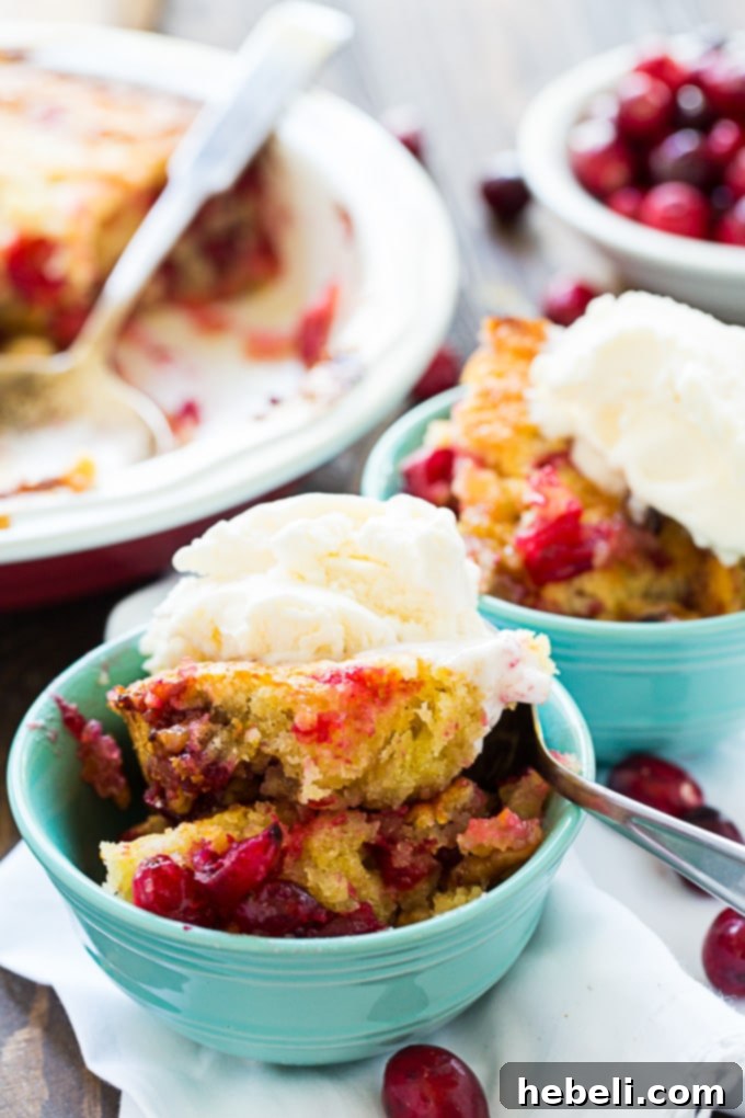 Rustic Cranberry Walnut Cobbler 4 Close-up of baked Cranberry Walnut Cobbler, showing crispy edges and juicy fruit