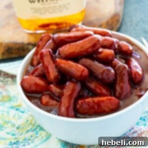 Crock Pot Bourbon Smokies in a slow cooker