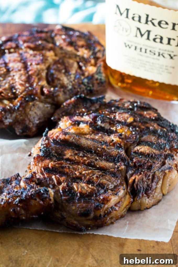 Close-up of Grilled Bourbon Steaks