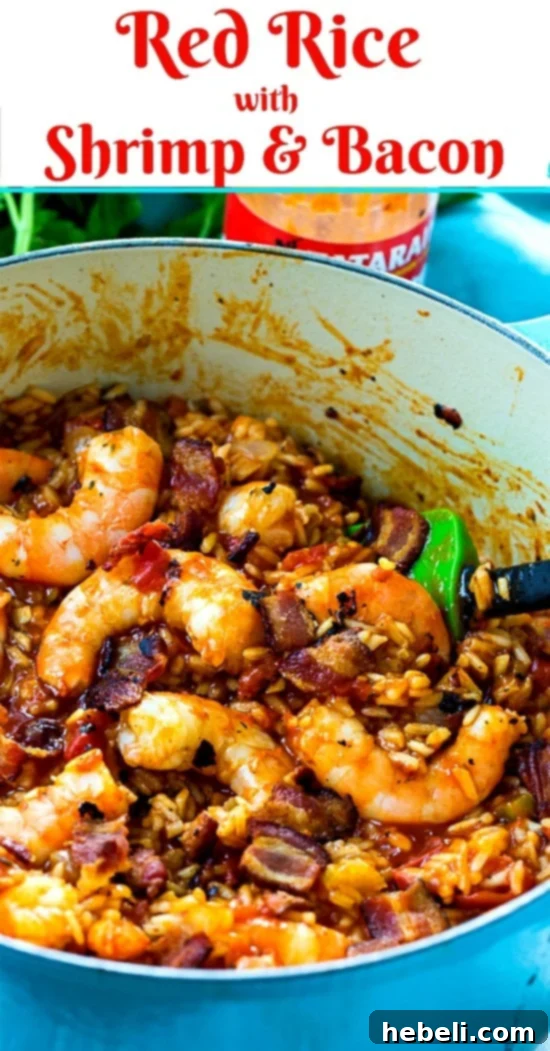 A large pot of Red Rice with Shrimp and Bacon