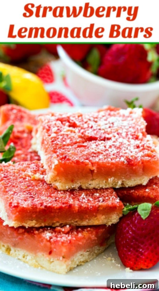 Zesty Strawberry Lemonade Bars 5 Stacked Strawberry Lemonade Bars on a white plate, garnished with fresh mint.