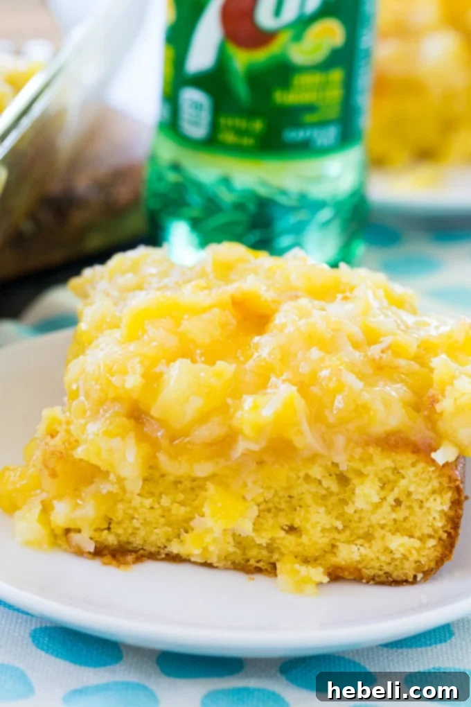 Pineapple 7-Up Cake baked in a 9x13-inch pan