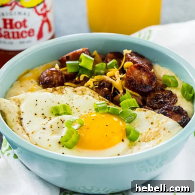 Cheese Grits Bowls with Smoked Sausage - Overview